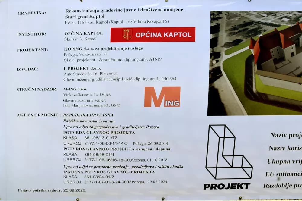 NOVO RUHO POVIJESNE UTVRDE: Stari grad Kaptol postaje suvremeno kulturno-turističko središte