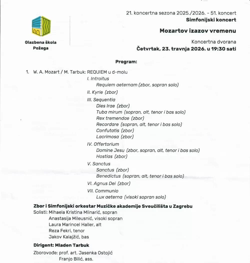 Koncert simfonijskog orkestra i zbora, MUZA
