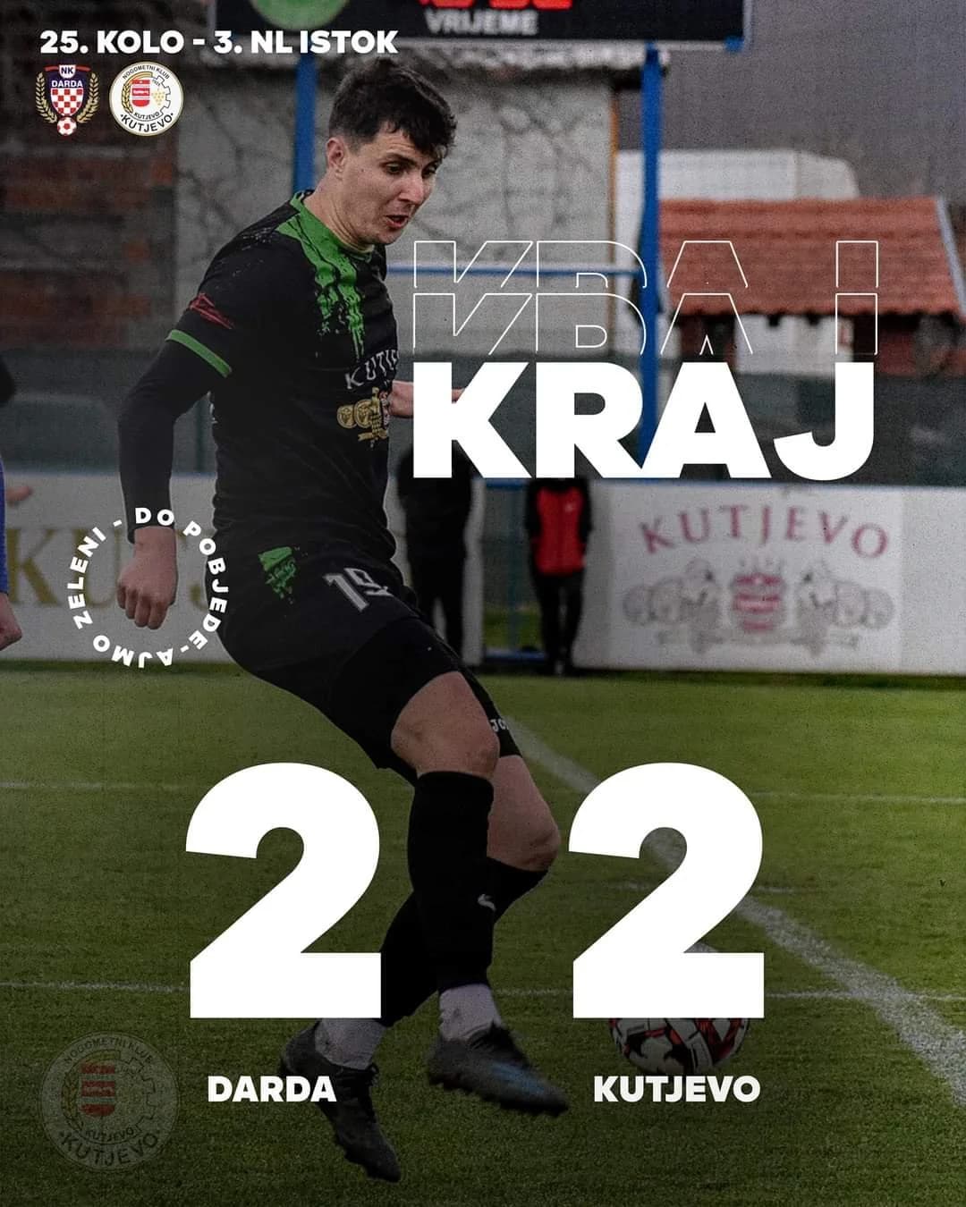 Želja i upornost Zelenih do kraja ih nagradila: NK Darda - NK Kutjevo 2:2
