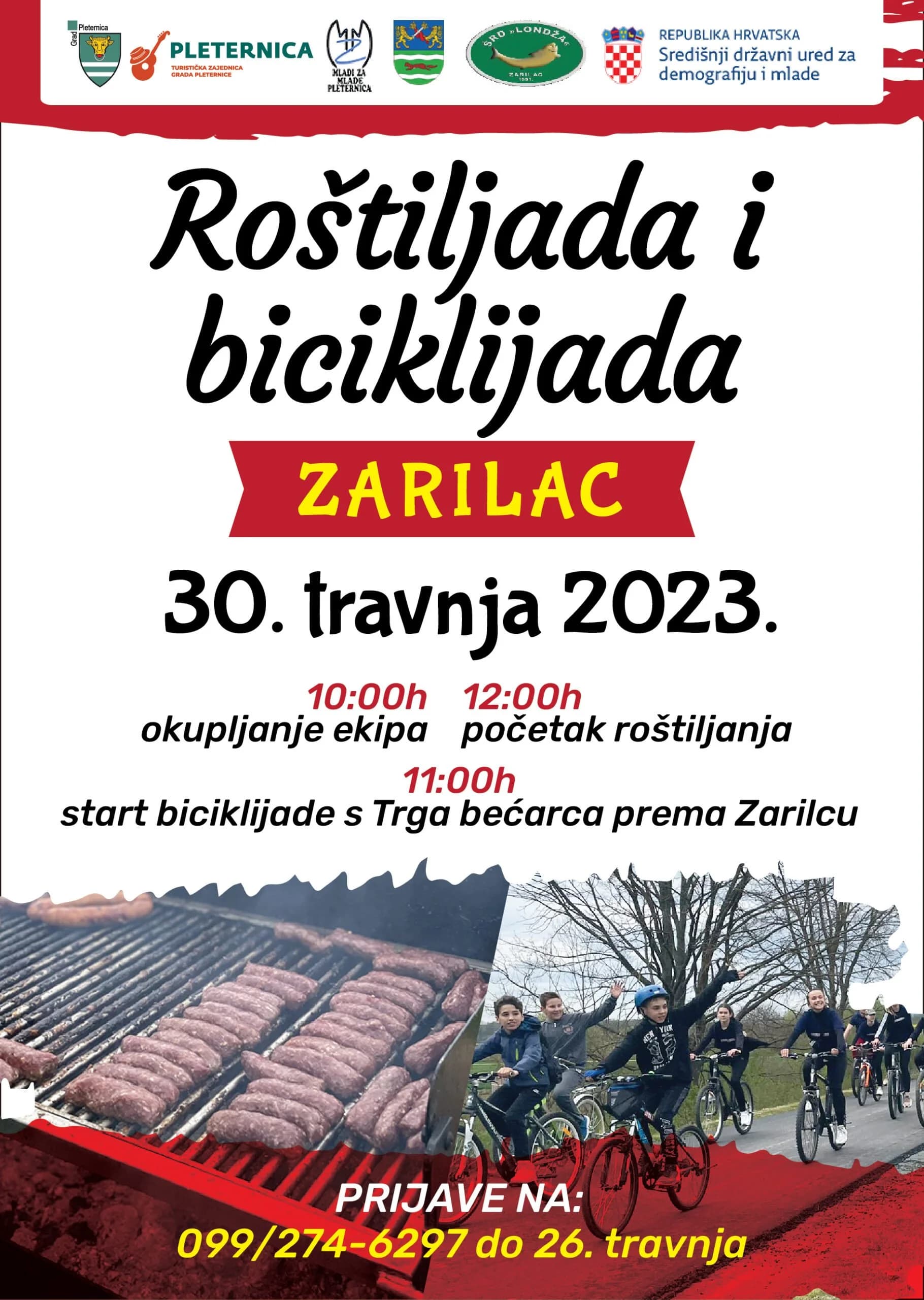 Najveća slavonska roštiljada i biciklijada – prijavi svoju ekipu i 30. travnja budi u Zarilcu